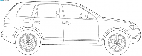 2008 Volkswagen Touareg SUV blueprint