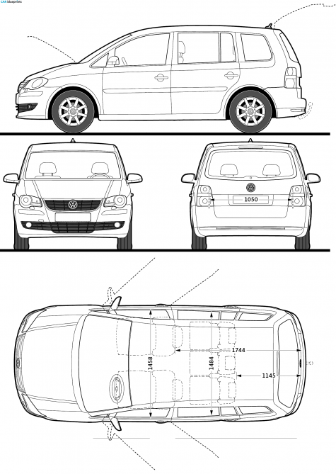 2009 Volkswagen Touran Minivan blueprint
