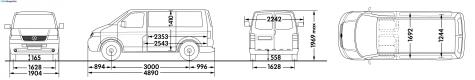 2004 Volkswagen Transporter T5 Panel Van SWB Low Roof Van blueprint