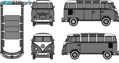 1960 Volkswagen Typ 1 Samba Bus blueprint