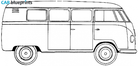 1954 Volkswagen Type 2 Microbus Bus blueprint