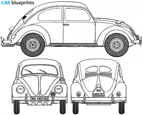 1945 Volkswagen Kdfwagen Sedan blueprint