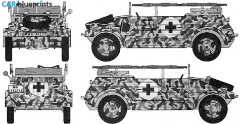 1941 Volkswagen Type 82 Kubelwagen Ambulance Cabriolet blueprint