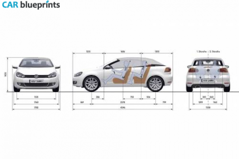 2008 Volkswagen Golf VI Cabriolet blueprint