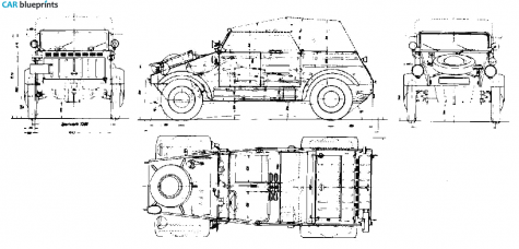 1944 Volkswagen Kubelwagen Sedan blueprint