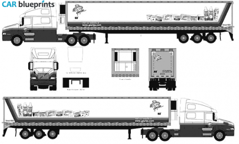 2000 Volvo VN Truck blueprint