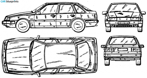 1993 Volvo 440 Hatchback blueprint