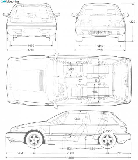 1988 Volvo 480 Hatchback blueprint