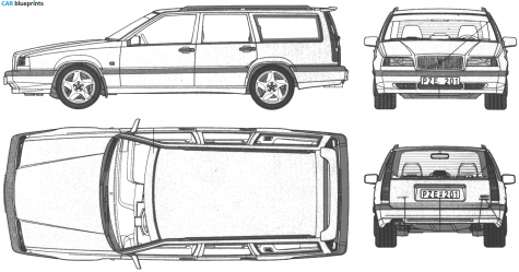 1992 Volvo 850 Estate Turbo Wagon blueprint