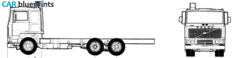 1977 Volvo F12 6x2 Truck blueprint