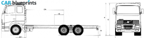 1998 Volvo FH12 6x4 Truck blueprint