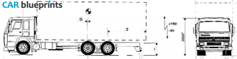 1994 Volvo FL7-285 6x2 26t Truck blueprint