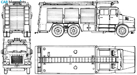 1974 Volvo N1025 Fire Truck blueprint