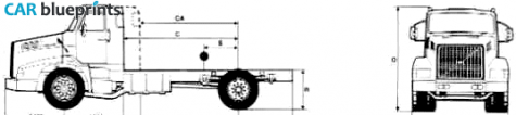 1989 Volvo NL12 4x2 Rigid 20.5t Truck blueprint