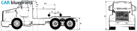 1989 Volvo NL12 6x4 Truck blueprint