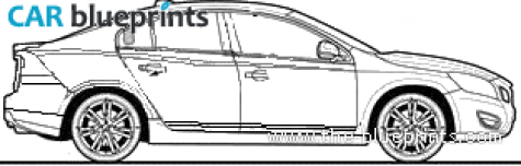 2010 Volvo S60 2.0 D3 SE Sedan blueprint