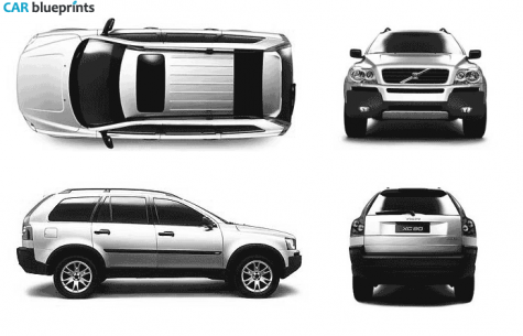 2007 Volvo XC90 SUV blueprint