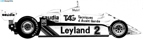 1982 Williams FW08 F1 OW blueprint