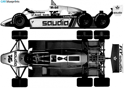 1982 Williams FW08B F1 Six Wheels OW blueprint