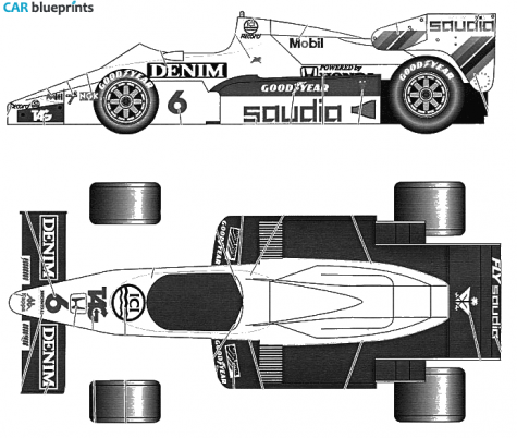 1984 Williams FW09 Dallas GP OW blueprint