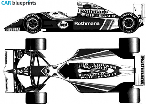 1994 Williams FW16 F1 OW blueprint