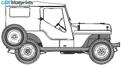 1944 Willys Jeep CJ SUV blueprint