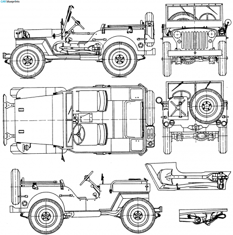 1952 Willys Jeep SUV blueprint