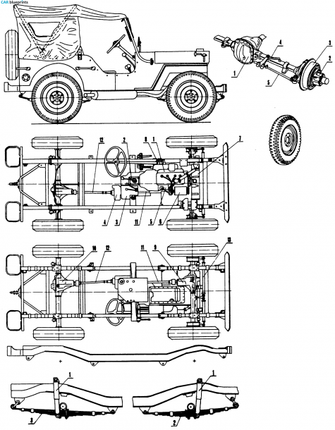 1952 Willys Jeep SUV blueprint