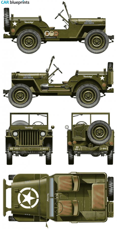 1941 Willys Jeep MB3 Cabriolet blueprint