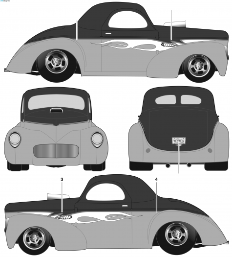 1941 Willys Street Rod Coupe blueprint