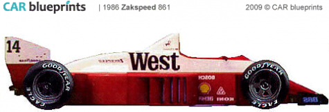 1986 Zakspeed 861 F1 OW blueprint