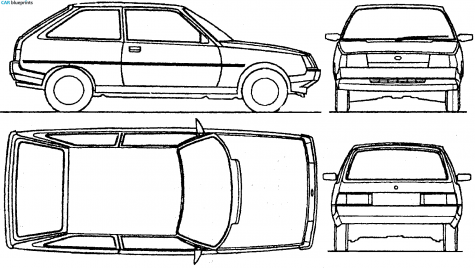 1989 ZAZ 110206 Tavria Hatchback blueprint