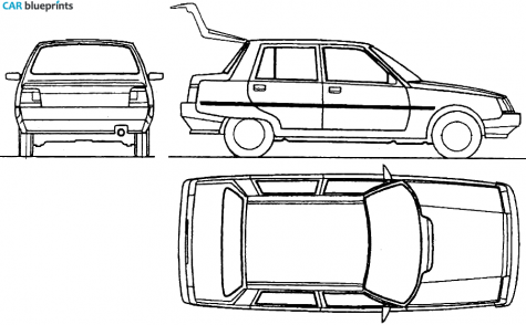 1993 ZAZ 1103 Slavuta Sedan blueprint