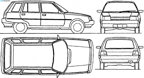 1992 ZAZ 1105 Dana Wagon blueprint