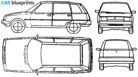 1995 ZAZ Dana 1105 Wagon blueprint