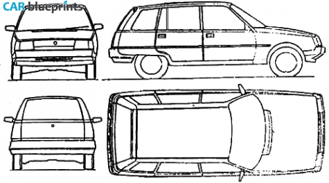 1989 ZAZ 1125 Dana Wagon blueprint