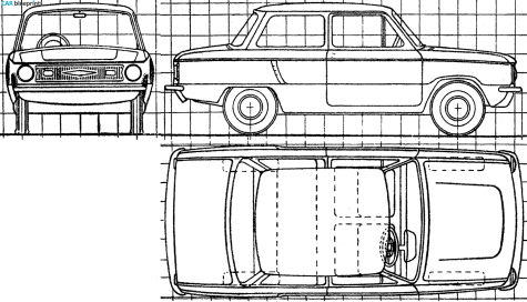 1967 ZAZ 966 Sedan blueprint