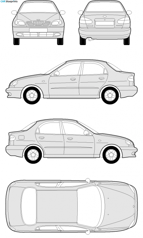 2009 ZAZ Chance Sedan blueprint