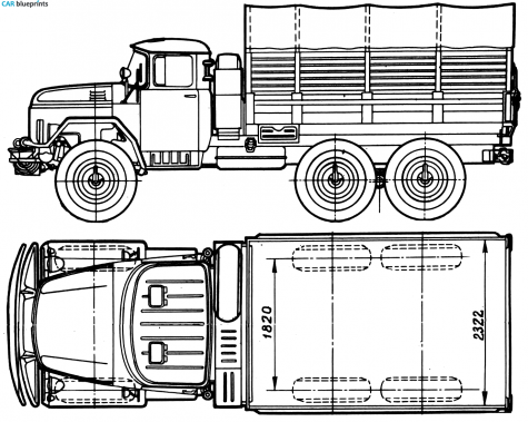 1966 ZIL 131 Truck blueprint