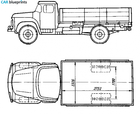 1962 ZIL 130 Truck blueprint