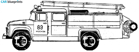 1962 ZIL 130 Fire Engine Truck blueprint