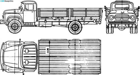 1962 ZIL 130G-80 Truck blueprint