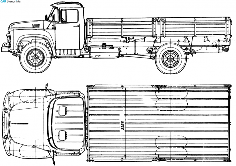 1962 ZIL 130G Truck blueprint