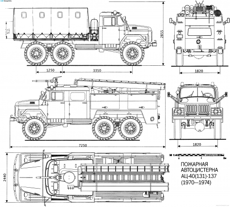 1966 ZIL 131 Truck blueprint