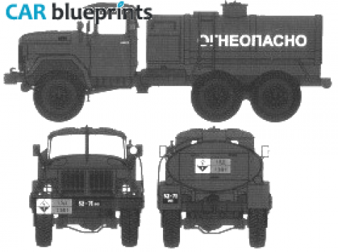 1966 ZIL 131 ATZ-4 Truck blueprint