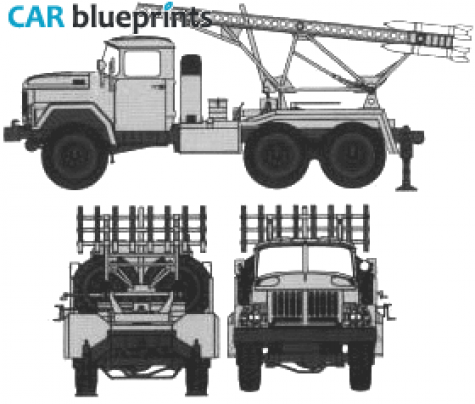 1966 ZIL 131 BM-13-16 Truck blueprint