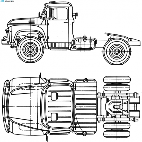 1962 ZIL 130B-80 Truck blueprint