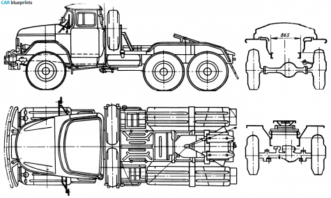 1966 ZIL 131B Truck blueprint