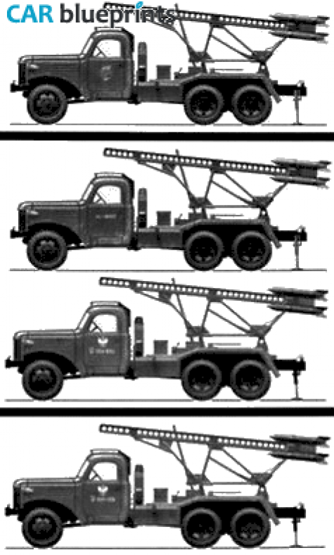 1947 ZIL 151 BM-13 Katiusha Truck blueprint