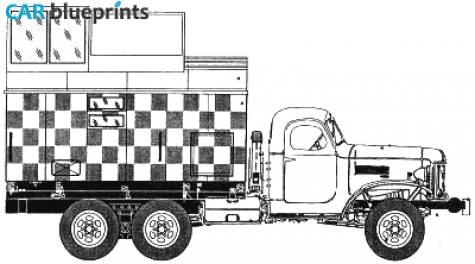 1958 ZIL 157 Launch Command Station Truck blueprint